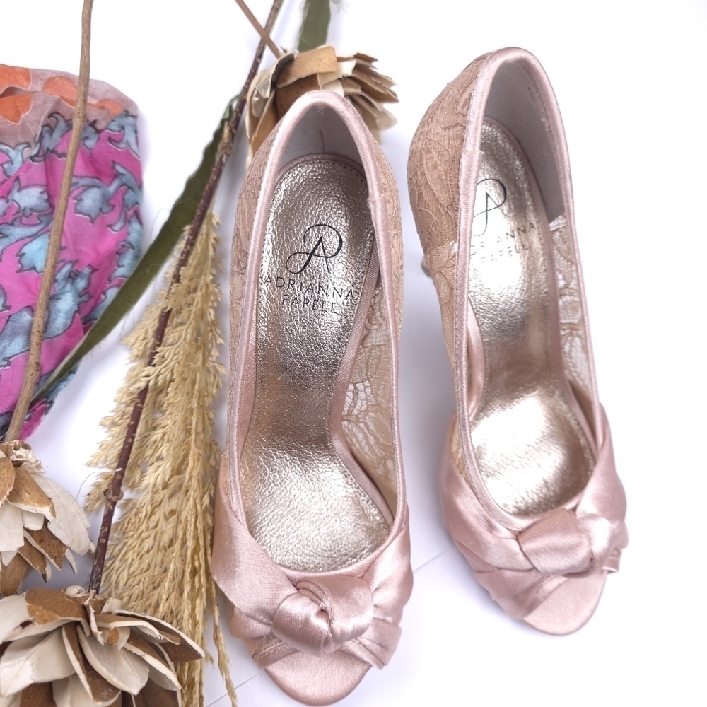 Adrianna Papell Women's Pink Peep-Toe Heels Sz 6m
